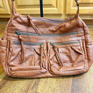 ♥️💖 Vintage Bueno Brown Multi Pockets Crossbody Shoulder Bag